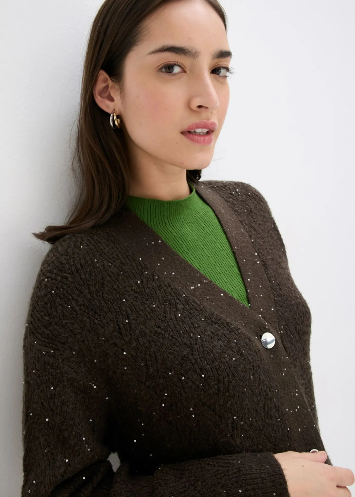 bonprix bonprix Chaqueta de punto ajour Marrón oscuro Sale