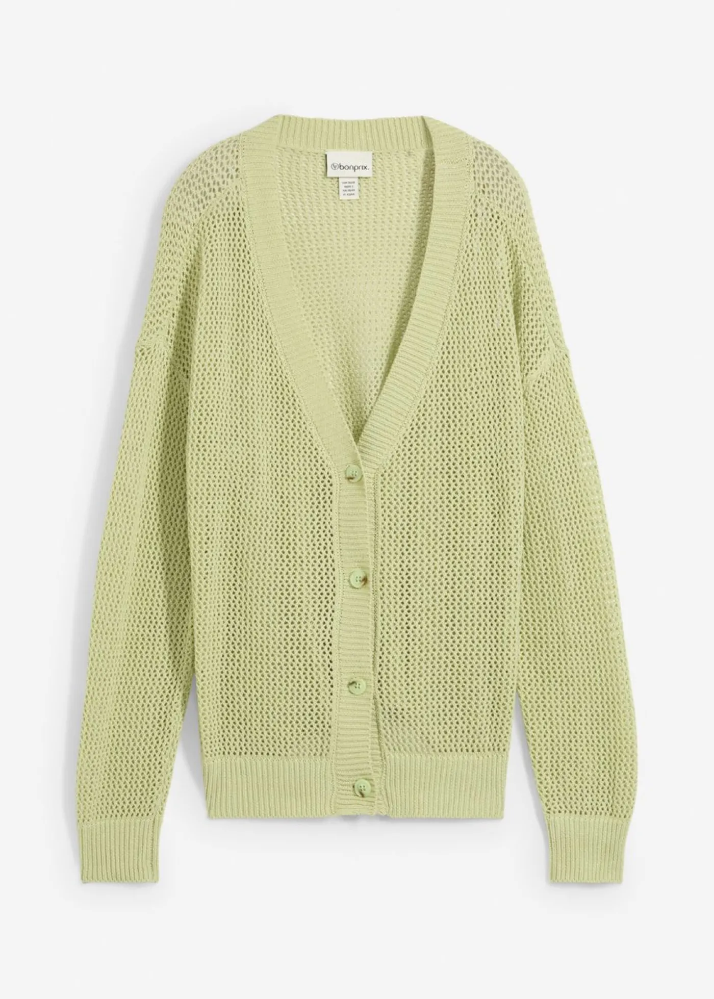 bonprix bonprix Chaqueta de punto ajour verde tiza New
