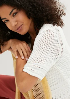 bonprix bonprix Chaqueta de punto ajour Blanco lana Sale