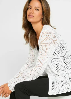 bonprix bonprix Chaqueta de punto ajour Marrón grisáceo Sale