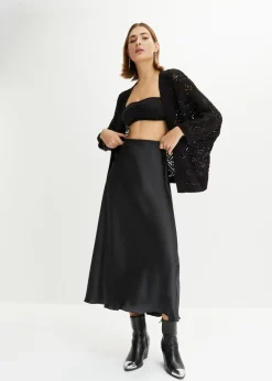 bonprix bonprix Chaqueta de punto ajour Negro Outlet