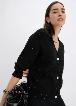 bonprix bonprix Chaqueta de punto ajour Negro New