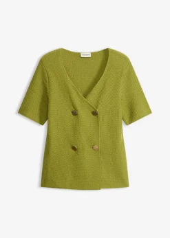 bonprix bonprix Chaqueta de punto con algodón musgo Best