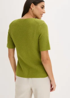bonprix bonprix Chaqueta de punto con algodón musgo Best