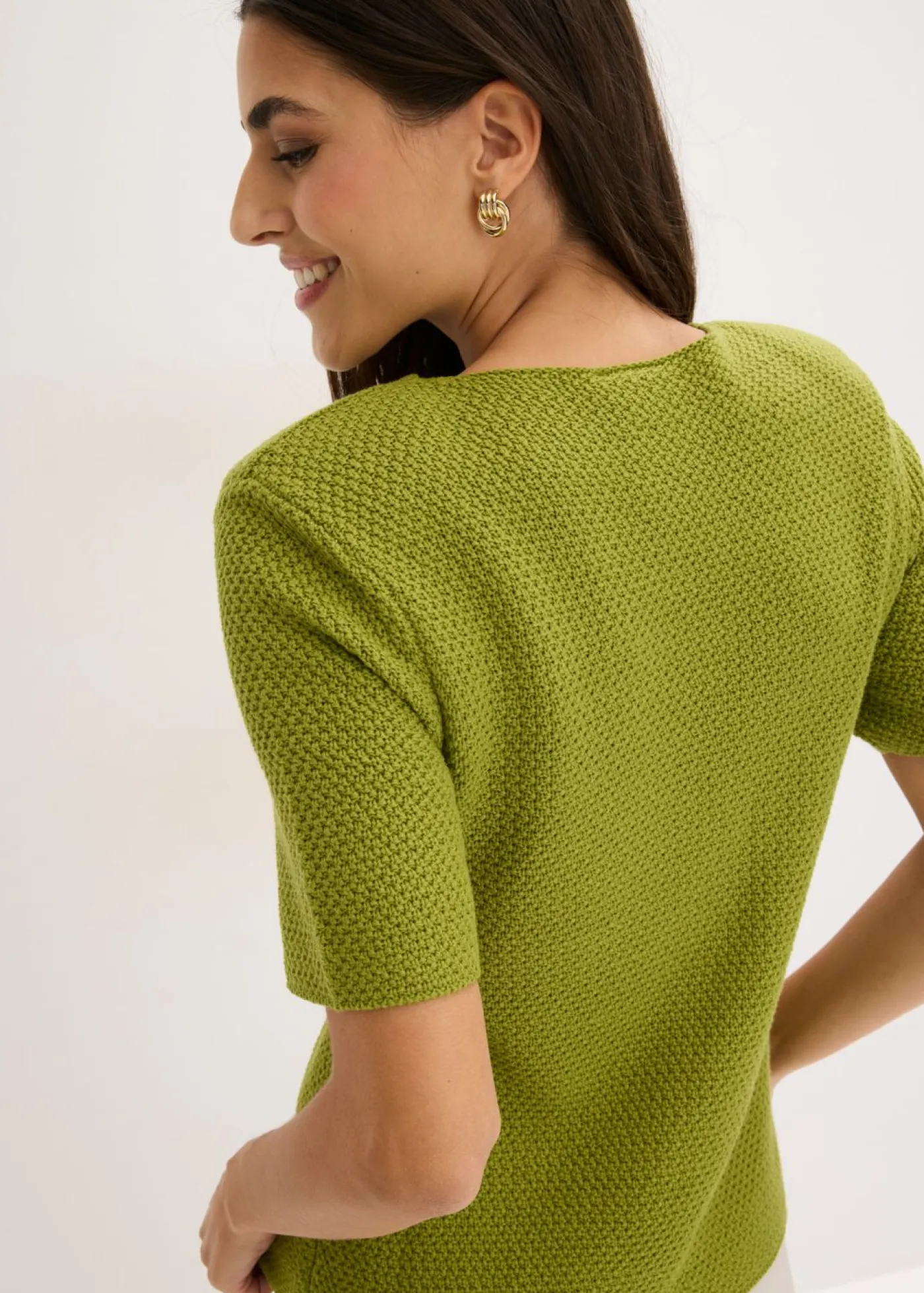bonprix bonprix Chaqueta de punto con algodón musgo Best