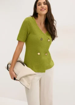 bonprix bonprix Chaqueta de punto con algodón musgo Best