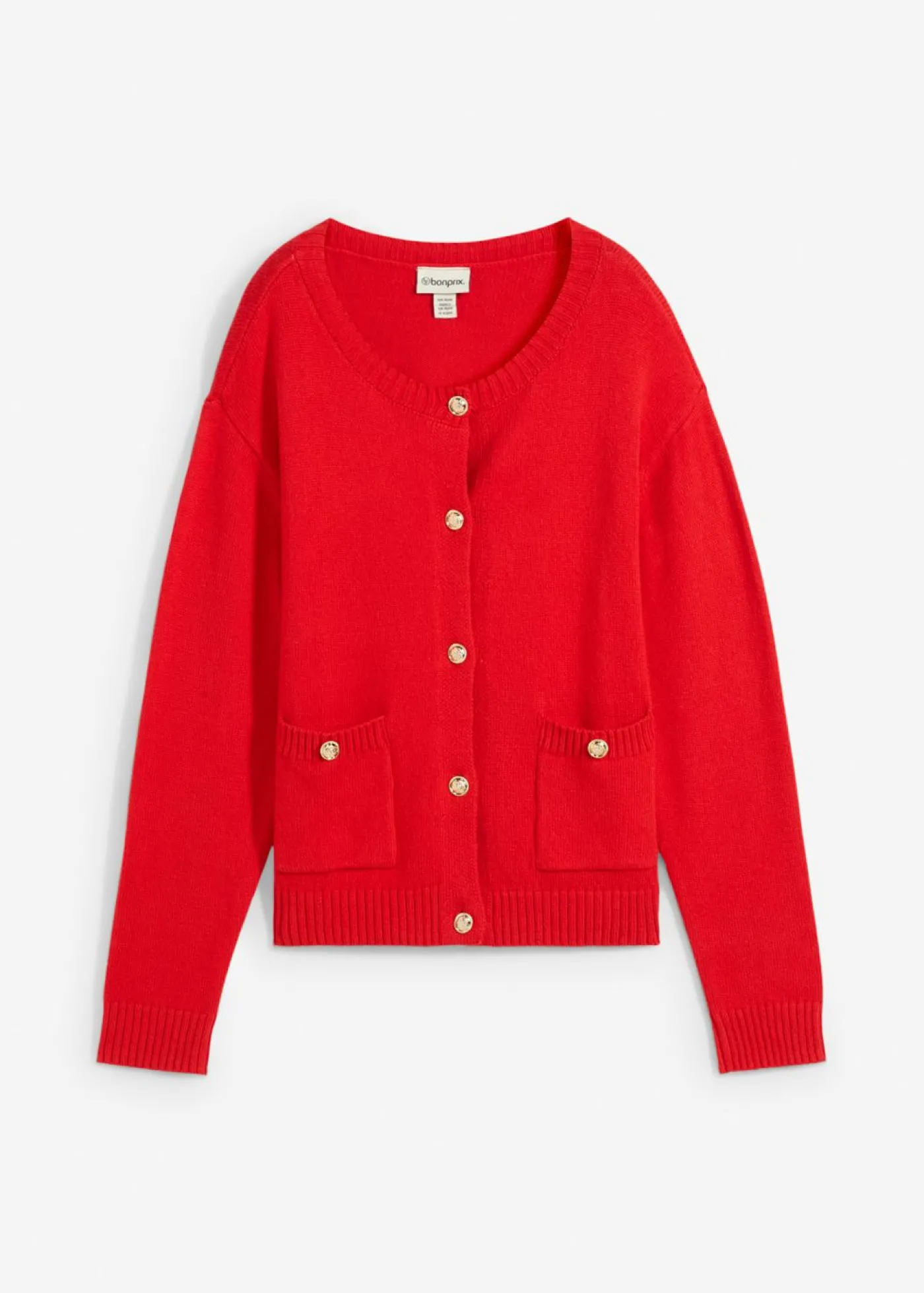 bonprix bonprix Chaqueta de punto con bolsillos fresa Sale