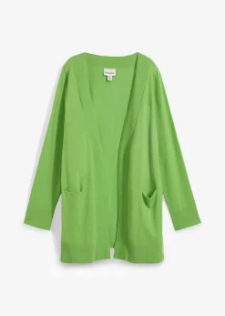 bonprix bonprix Chaqueta de punto con bolsillos y manga larga Verde Outlet