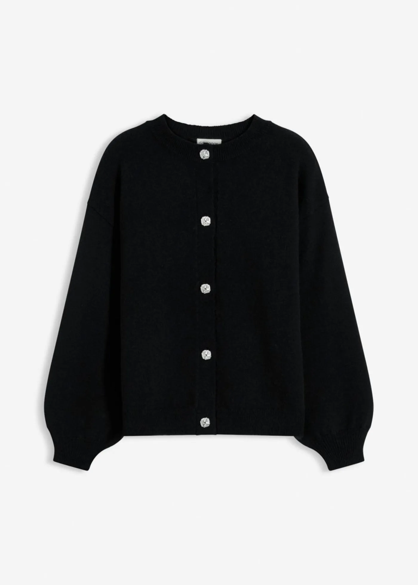 bonprix bonprix Chaqueta de punto con botones decorativos Negro Hot