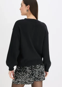 bonprix bonprix Chaqueta de punto con botones decorativos Negro Hot