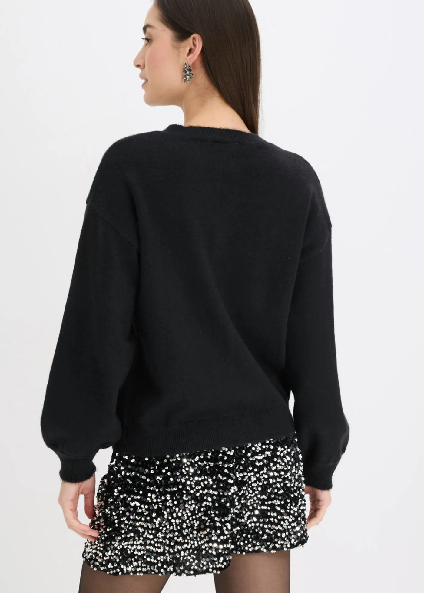 bonprix bonprix Chaqueta de punto con botones decorativos Negro Hot