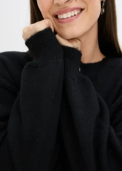 bonprix bonprix Chaqueta de punto con botones decorativos Negro Hot