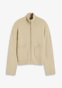 bonprix bonprix Chaqueta de punto con cremallera Verde aceite New