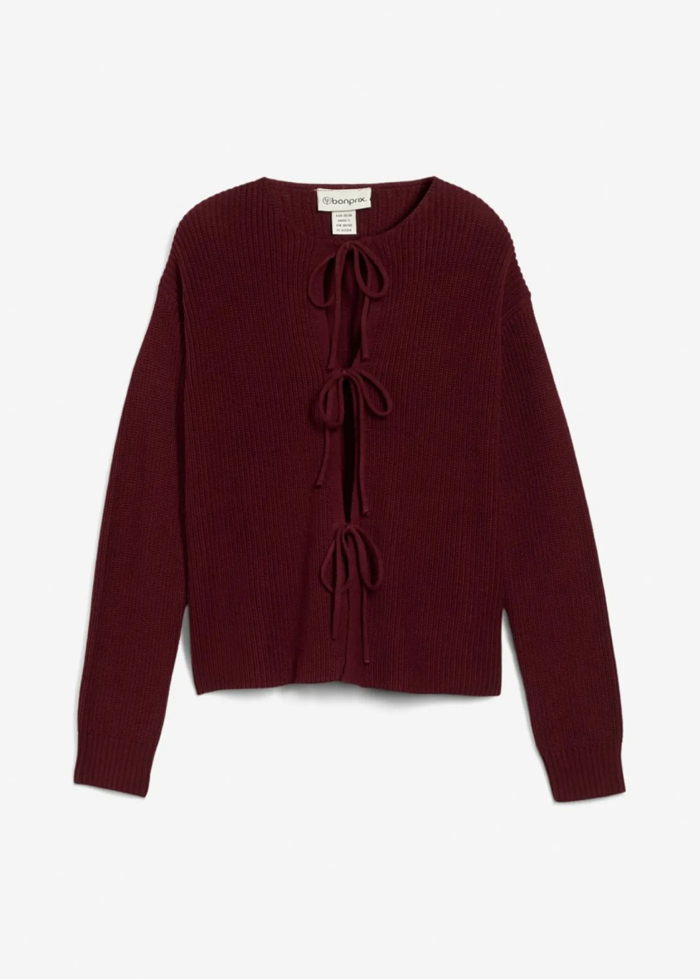 bonprix bonprix Chaqueta de punto con detalle de lazo mora oscuro Hot