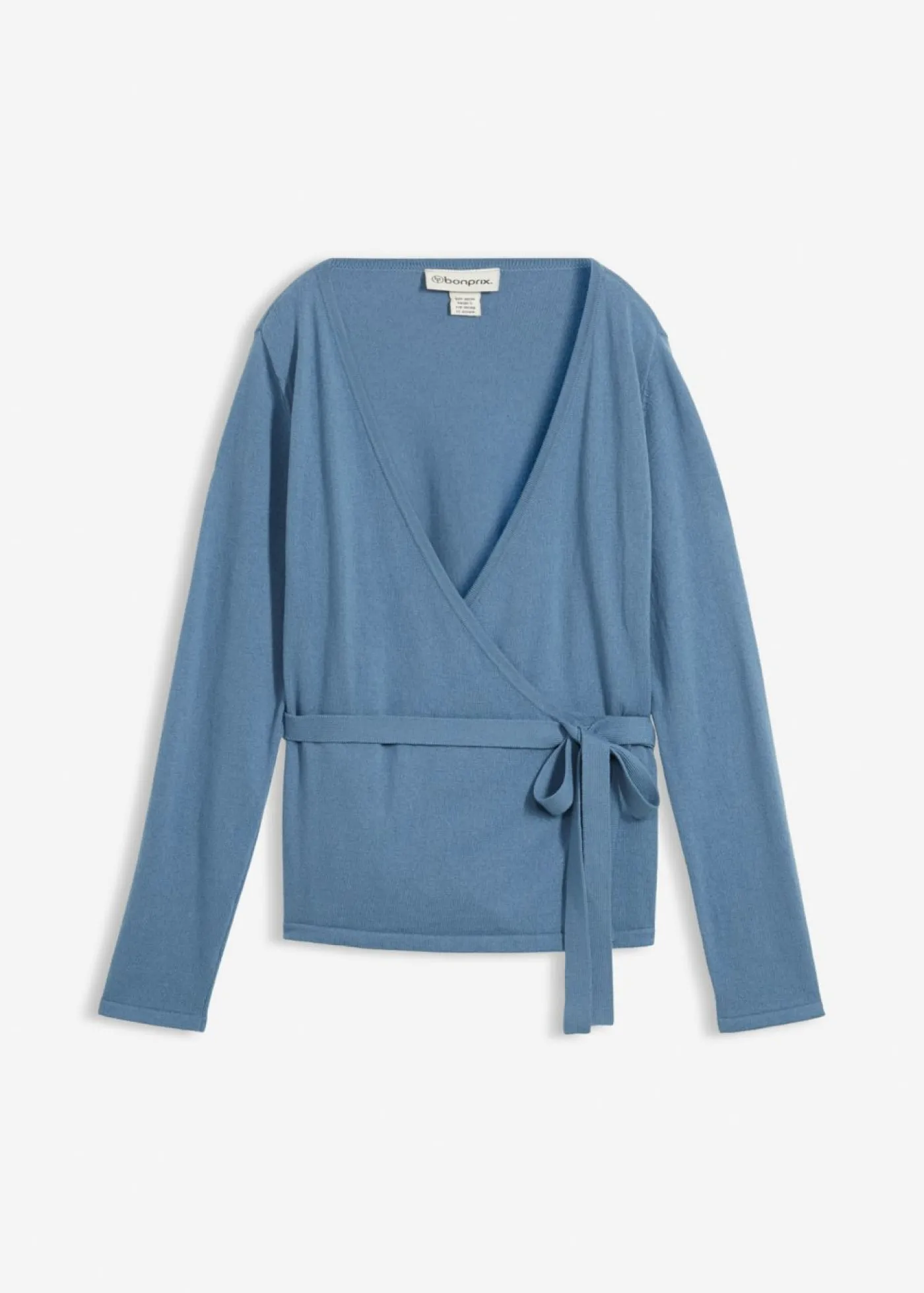 bonprix bonprix Chaqueta de punto con diseño cruzado Azul ola
