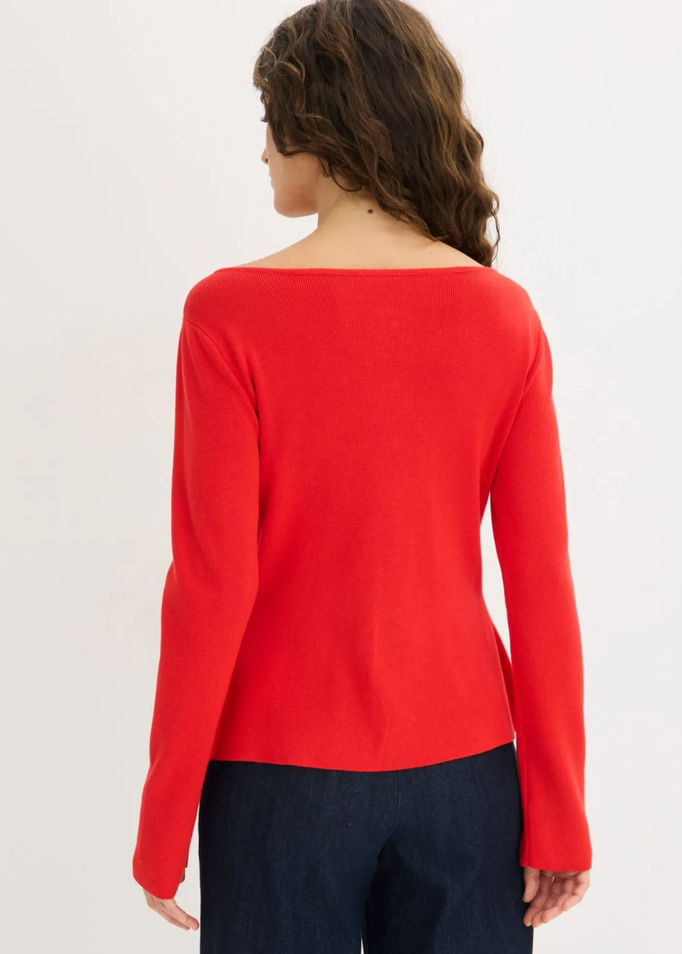 bonprix bonprix Chaqueta de punto con peplum y botones decorativos fresa Outlet