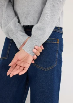 bonprix bonprix Chaqueta de punto con textura gris claro jaspeado moteado Discount