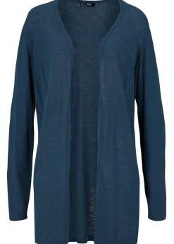 bonprix bonprix Chaqueta de punto de algodón ligero y calidad superior Azul marino Clearance