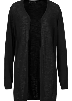 bonprix bonprix Chaqueta de punto de algodón ligero y calidad superior Negro Sale