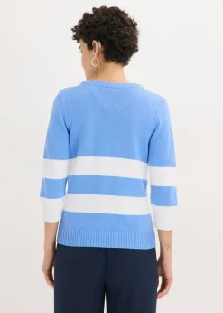 bonprix bonprix Chaqueta de punto de algodón Azul provenzal-blanco de rayas Clearance