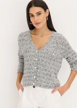 bonprix bonprix Chaqueta de punto de bouclé gris jaspeado moteado Outlet