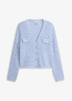 bonprix bonprix Chaqueta de punto de bouclé Azul provenzal jaspeado Outlet