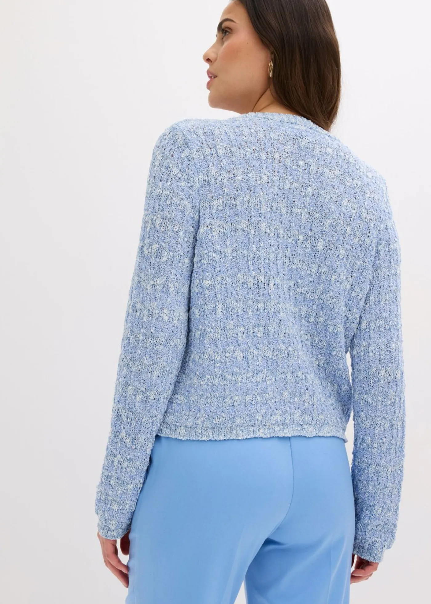 bonprix bonprix Chaqueta de punto de bouclé Azul provenzal jaspeado Outlet