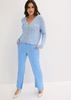 bonprix bonprix Chaqueta de punto de bouclé Azul provenzal jaspeado Outlet