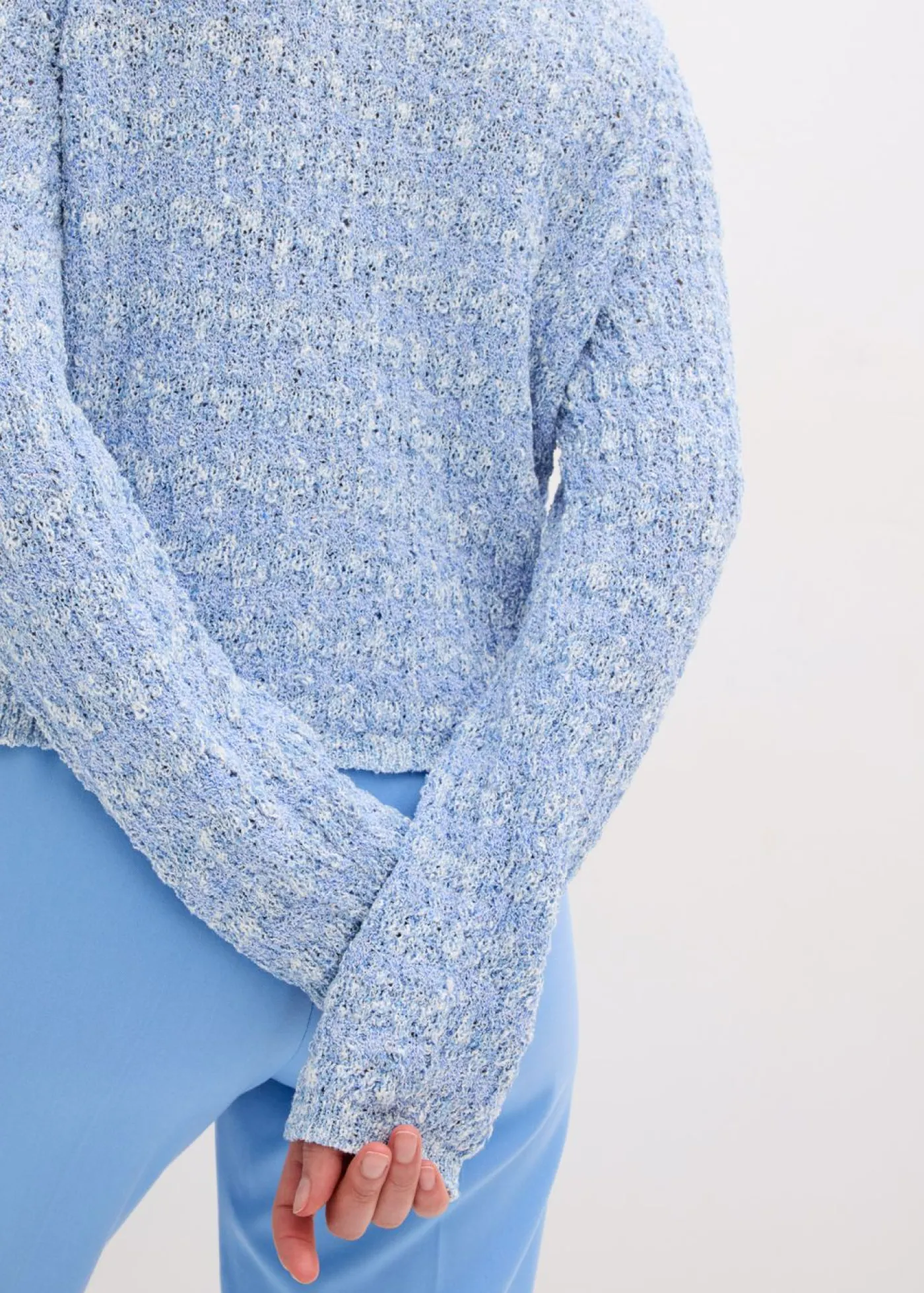 bonprix bonprix Chaqueta de punto de bouclé Azul provenzal jaspeado Outlet