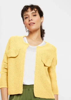 bonprix bonprix Chaqueta de punto de bouclé Amarillo claro Discount