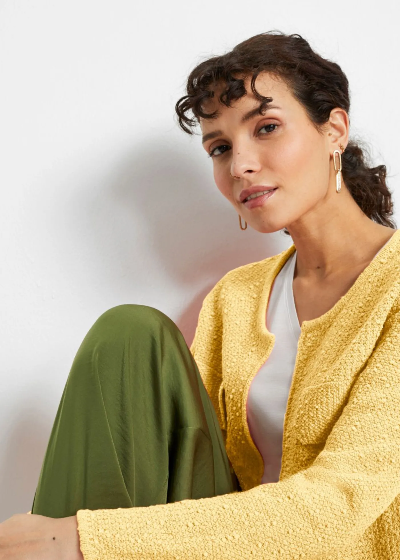 bonprix bonprix Chaqueta de punto de bouclé Amarillo claro Discount