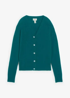 bonprix bonprix Chaqueta de punto de cachemira con Good Cashmere Standard® verde pimiento Discount