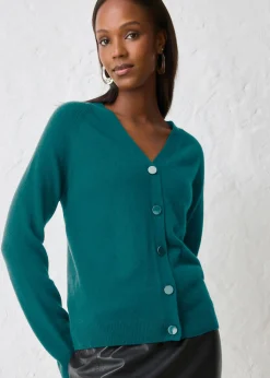 bonprix bonprix Chaqueta de punto de cachemira con Good Cashmere Standard® verde pimiento Discount