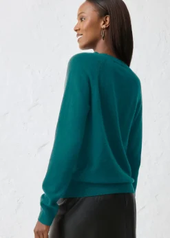 bonprix bonprix Chaqueta de punto de cachemira con Good Cashmere Standard® verde pimiento Discount
