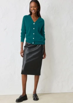 bonprix bonprix Chaqueta de punto de cachemira con Good Cashmere Standard® verde pimiento Discount