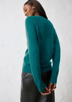 bonprix bonprix Chaqueta de punto de cachemira con Good Cashmere Standard® verde pimiento Discount