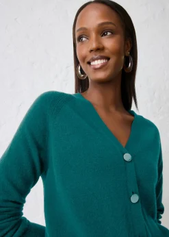 bonprix bonprix Chaqueta de punto de cachemira con Good Cashmere Standard® verde pimiento Discount