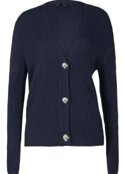bonprix bonprix Chaqueta de punto de canalé Azul oscuro Clearance