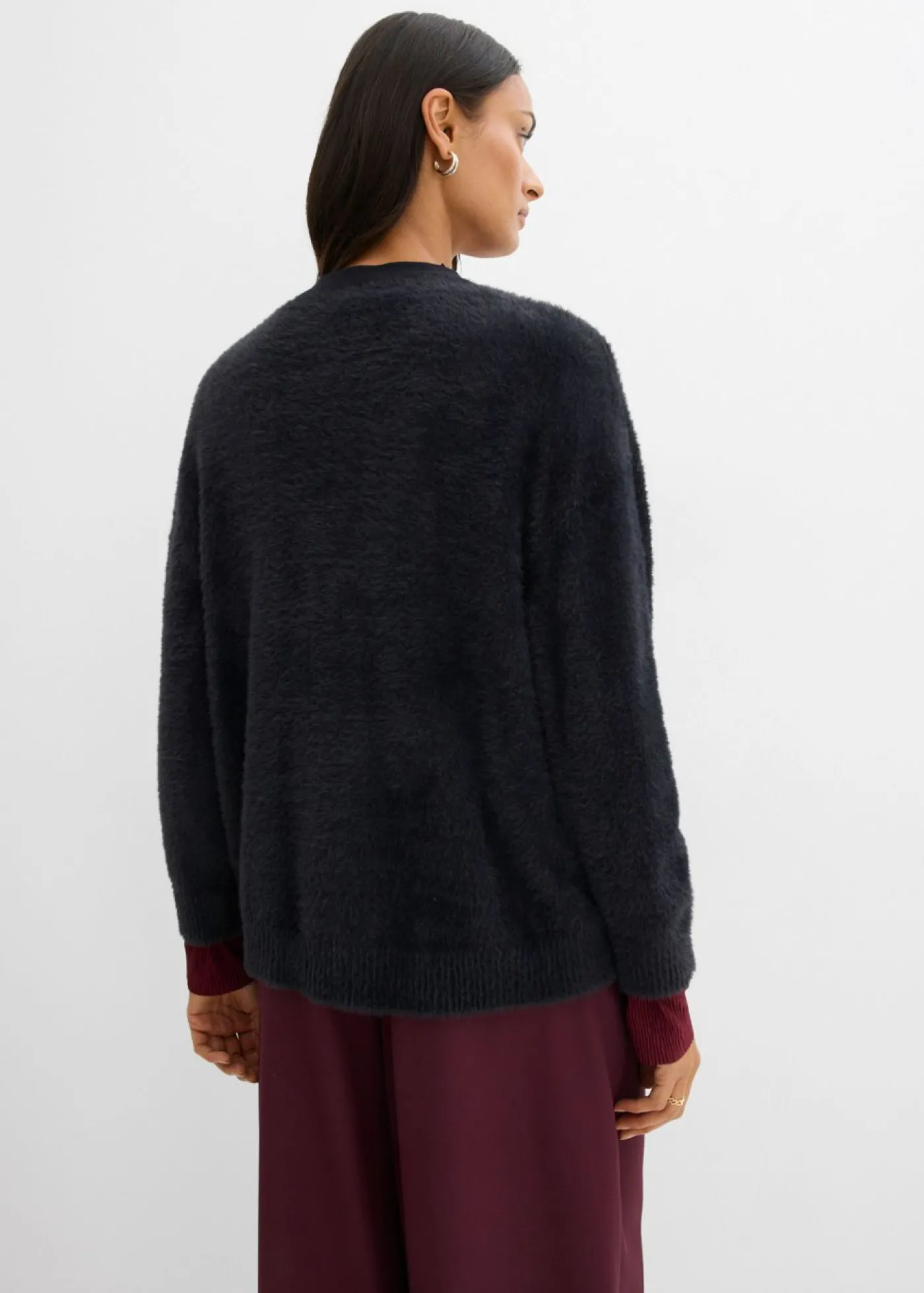 bonprix bonprix Chaqueta de punto de mezcla de viscosa Negro Online