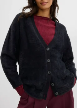 bonprix bonprix Chaqueta de punto de mezcla de viscosa Negro Online