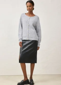 bonprix bonprix Chaqueta de punto de mezcla de alpaca Gris claro jaspeado Discount