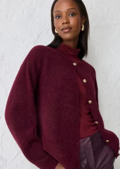 bonprix bonprix Chaqueta de punto de mezcla de alpaca rojo avellana Discount