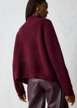 bonprix bonprix Chaqueta de punto de mezcla de alpaca rojo avellana Discount