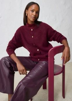 bonprix bonprix Chaqueta de punto de mezcla de alpaca rojo avellana Discount