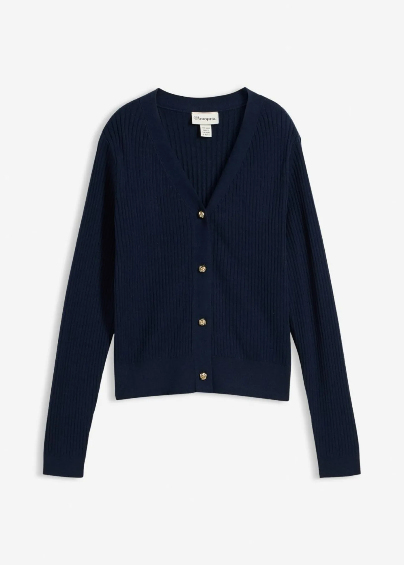 bonprix bonprix Chaqueta de punto de mezcla de viscosa suave Azul marino