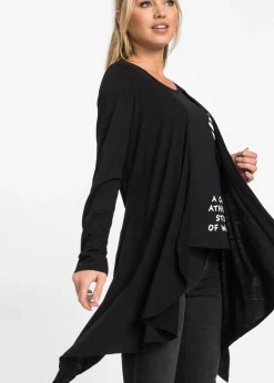 bonprix bonprix Chaqueta de punto de suave mezcla de viscosa Negro Online