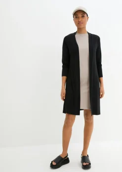 bonprix bonprix Chaqueta de punto de suave mezcla de viscosa Negro Clearance