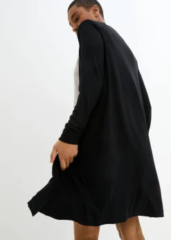 bonprix bonprix Chaqueta de punto de suave mezcla de viscosa Negro Clearance