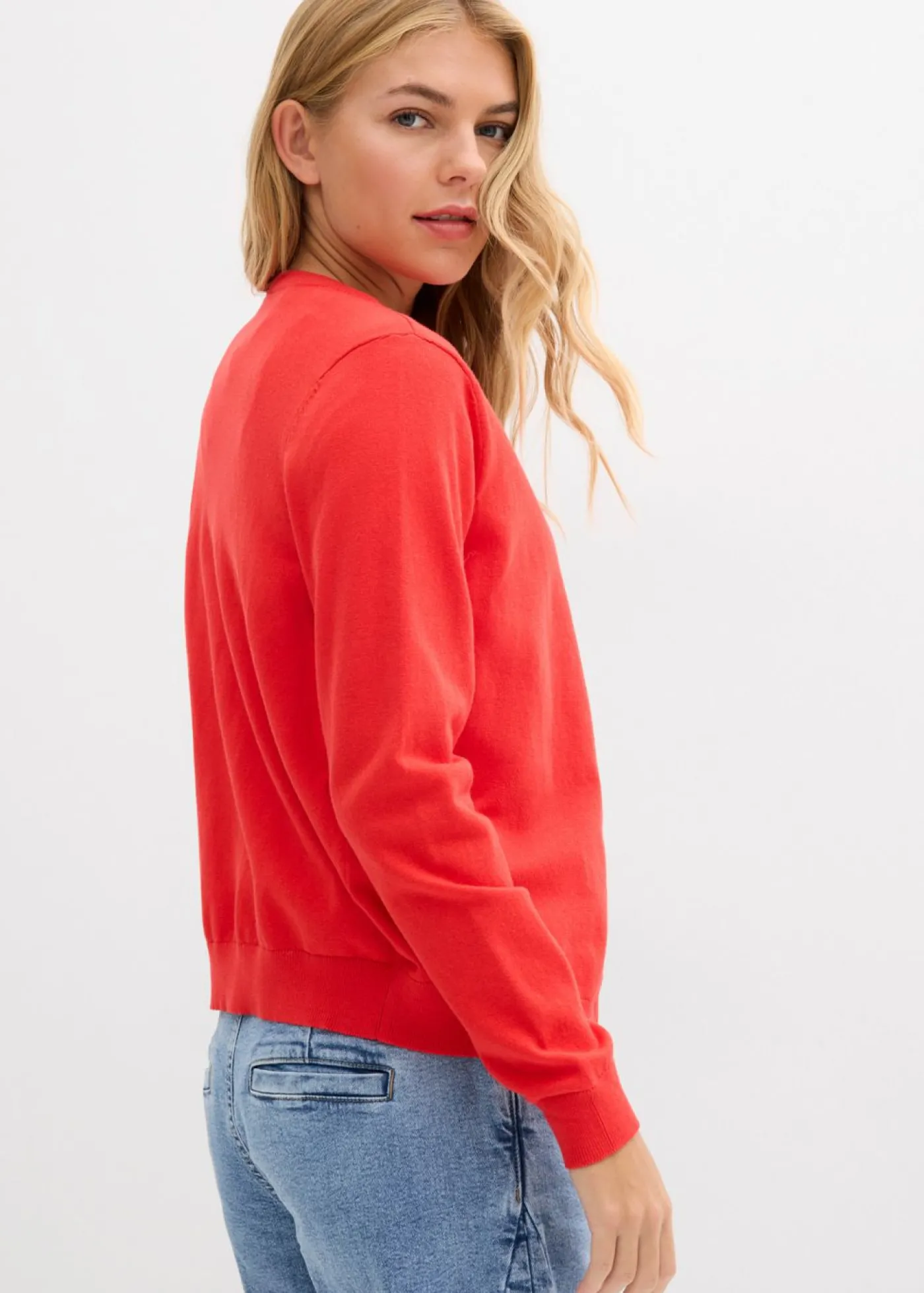 bonprix bonprix Chaqueta de punto fino fresa New