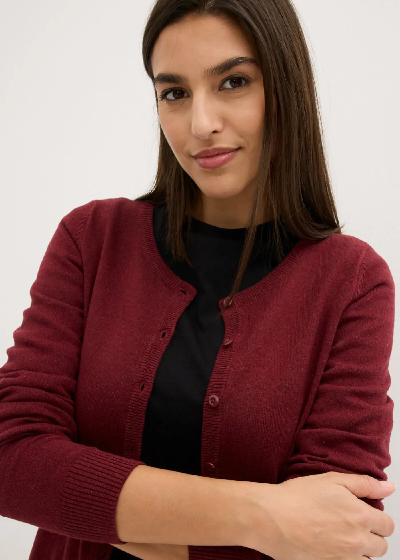 bonprix bonprix Chaqueta de punto fino con algodón reciclado Baya New